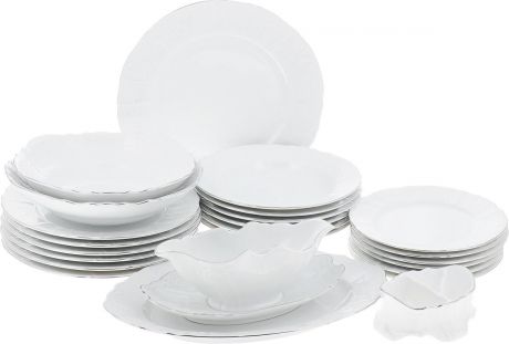 Набор столовой посуды Деколь, отводка платина Bernadotte, на 6 персон, 24 предмета