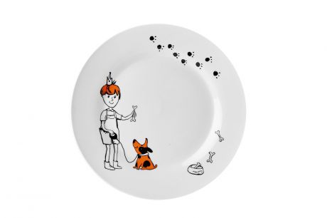 Фарфоровая тарелка "Принц с собачкой"