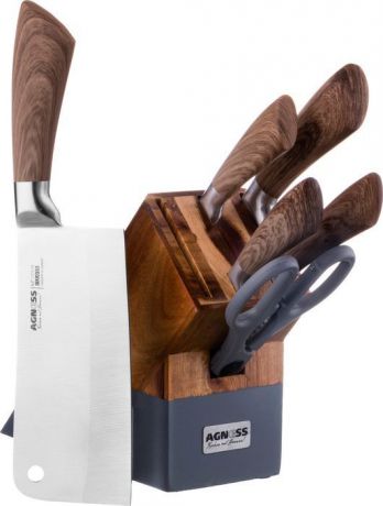 Набор ножей Agness Монблан, с подставкой, 911-606, 7 предметов