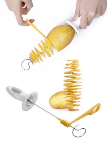 Фрукто-овощерезка, нож для нарезки картофеля спиралью 4 штуки