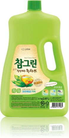 Средство Lion Chamgreen Зеленый чай, для мытья посуды, овощей и фруктов, 2,97 л