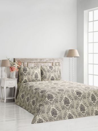 Комплект постельного белья Classic by T Мали, серый, евро, наволочки 50x70
