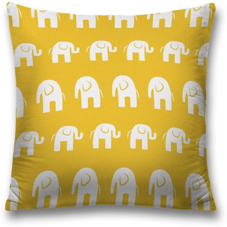 Наволочка декоративная Magic Lady "Слоны", цвет: желтый, 45 x 45 см