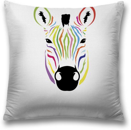 Наволочка декоративная Magic Lady "Цветная зебра", цвет: разноцветный, 45 x 45 см