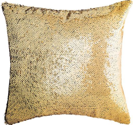 Подушка декоративная Santalino Бурлеск, 850-876-6, золотой, серебристый, 40 x 40 см