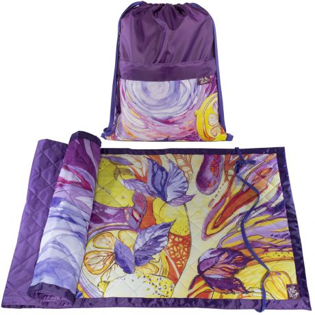 Одноместный комплект - коврик и рюкзак "Лимонный фреш" фиолетовый