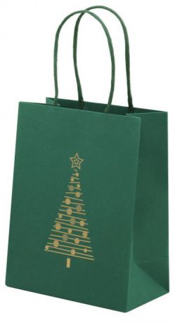 Пакет подарочный Феникс+ "Украшенная елка", 45559/12, зеленый, 18 х 10 х 23 см