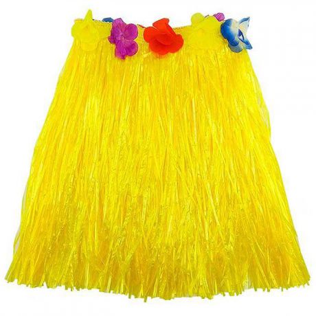 Карнавальный костюм Веселуха гавайская юбка 40 см., желтый