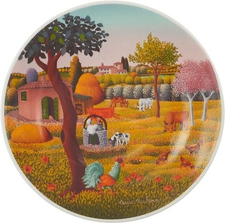 Декоративная тарелка Thun 1794 a.s. "Сельские мотивы, Весна", БТФ0625, белый, диаметр 19 см