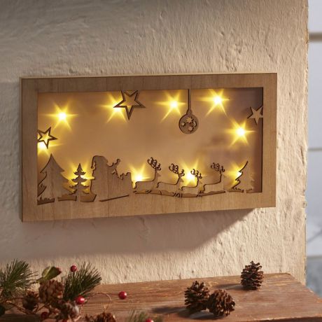 Настенное панно со светодиодной подсветкой Хит-декор "Рождественская ночь"