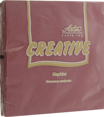 Салфетки бумажные Aster Creative Бордовые, 3-слойные, 33 х 33 см, 20 шт