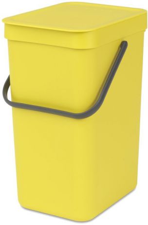 Ведро мусорное Brabantia "Sort & Go", встраиваемое, цвет: желтый, 12 л. 109768
