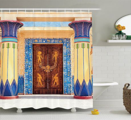 Штора для ванной комнаты Magic Lady "Двери в египетском стиле", 180 х 200 см