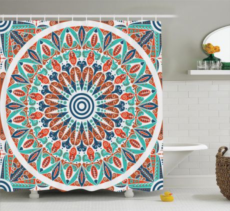 Штора для ванной комнаты Magic Lady "Индийский орнамент", 180 х 200 см