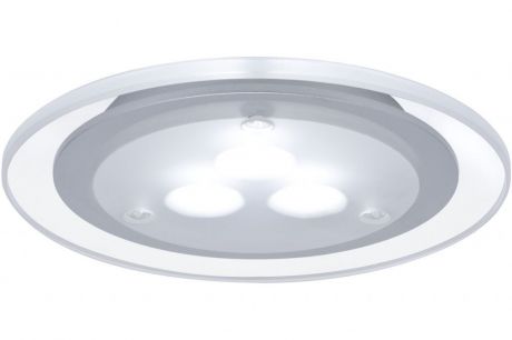 Светильник встраиваемый круглый мебельный LED 3x3W хром матовый/акрил (транс 12VA) (cd 75) 3300-5000К