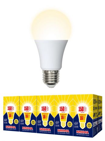 Лампочка Volpe, Volpe Комплект из 10 светодиодных ламп LED-A60-16W/WW/E27/FR/NR Форма 