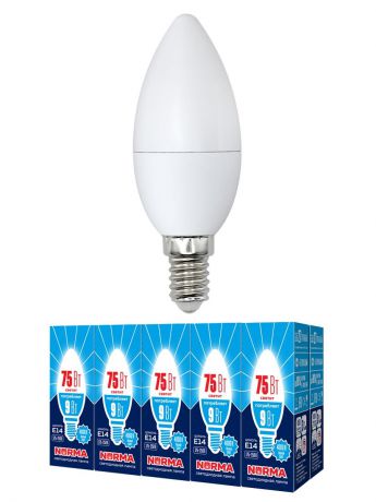 Лампочка Volpe, Volpe Комплект из 10 светодиодных ламп LED-C37-9W/NW/E14/FR/NR Форма "свеча", матовая. Белый свет (4000K), Комплект из 10 светодиодных ламп LED-C37-9W/NW/E14/FR/NR Форма "свеча", матовая. Белый свет (4000K), Нейтральный, Нейтральный свет 9, 9 Вт, Светодиодная, Светодиодная