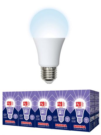 Лампочка Volpe, Volpe Комплект из 10 светодиодных ламп LED-A60-13W/DW/E27/FR/NR Форма "A", матовая. Дневной белый свет (6500K), Комплект из 10 светодиодных ламп LED-A60-13W/DW/E27/FR/NR Форма "A", матовая. Дневной белый свет (6500K), Холодный, Холодный свет 13, 13 Вт, Светодиодная, Светодиодная