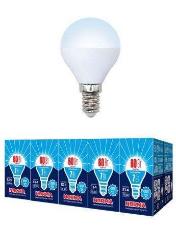 Лампочка Volpe Комплект из 10 светодиодных ламп LED-G45-7W/NW/E14/FR/NR Форма "шар", матовая. Белый свет (4000K), Комплект из 10 светодиодных ламп LED-G45-7W/NW/E14/FR/NR Форма "шар", матовая. Белый свет (4000K), Нейтральный, 3 свет 7, 7 Вт, Светодиодная, Светодиодная