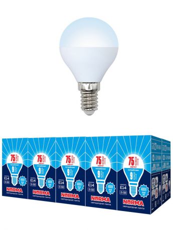 Лампочка Volpe, Volpe Комплект из 10 светодиодных ламп LED-G45-9W/NW/E14/FR/NR Форма 