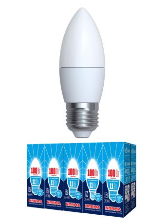 Лампочка Volpe, Volpe Комплект из 10 светодиодных ламп LED-C37-11W/NW/E27/FR/NR Форма "свеча", матовая. Белый свет (4000K), Комплект из 10 светодиодных ламп LED-C37-11W/NW/E27/FR/NR Форма "свеча", матовая. Белый свет (4000K), Нейтральный, Нейтральный свет 11, 11 Вт, Светодиодная, Светодиодная