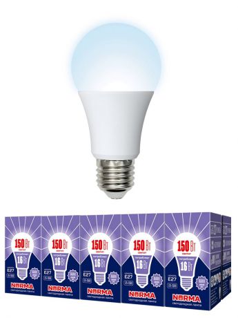 Лампочка Volpe, Volpe Комплект из 10 светодиодных ламп LED-A60-16W/DW/E27/FR/NR Форма "A", матовая.Дневной белый свет (6500K), Комплект из 10 светодиодных ламп LED-A60-16W/DW/E27/FR/NR Форма "A", матовая.Дневной белый свет (6500K), Холодный, Холодный свет 16, 16 Вт, Светодиодная, Светодиодная