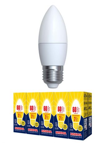 Лампочка Volpe, Volpe Комплект из 10 светодиодных ламп LED-C37-7W/WW/E27/FR/NR Форма 