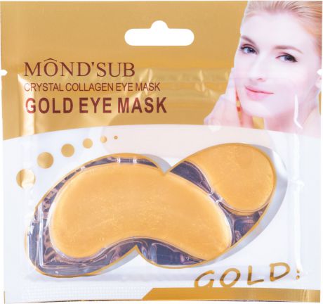 Патчи гидрогелевые Mondsub Crystal Collagen Gold Eye Mask, с коллагеном, на одно применение, 8 г