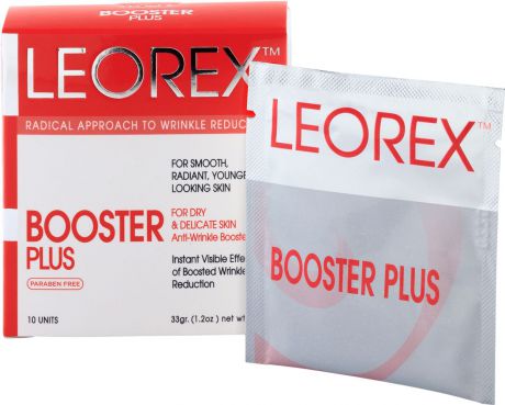 Leorex Booster Plus Гипоаллергенная нано-маска для экспресс-разглаживания морщин 50+, 3,3 мл х 10 шт