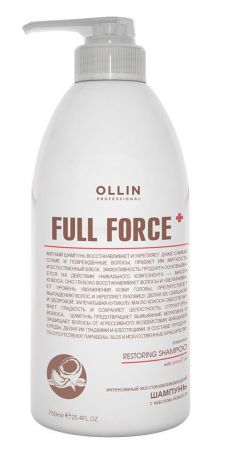 Шампунь для волос OLLIN PROFESSIONAL FULL FORCE для восстановления интенсивный с маслом кокоса 750 мл