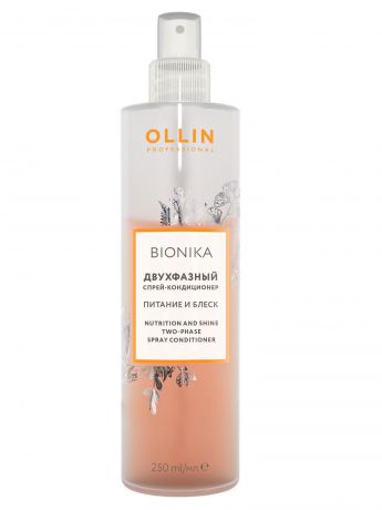 Кондиционер для волос OLLIN PROFESSIONAL BIONIKA для облегчения расчесывания питание и блеск двухфазный 250 мл