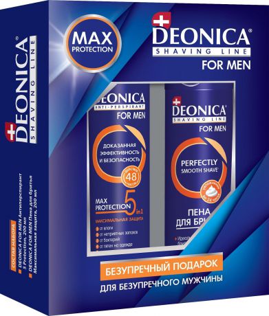 Подарочный набор Deonica For Men Антиперспирант, 200 мл + Пена для бритья, 200 мл, 46 00104 03617 0 N