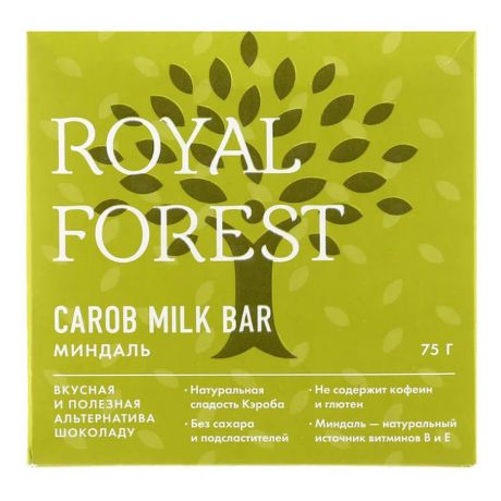 Шоколад из кэроба Royal Forest "Миндаль" Carob milk bar