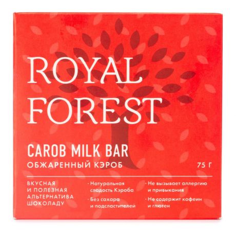 Шоколад из кэроба Royal Forest "Обжаренный кэроб" Carob milk bar