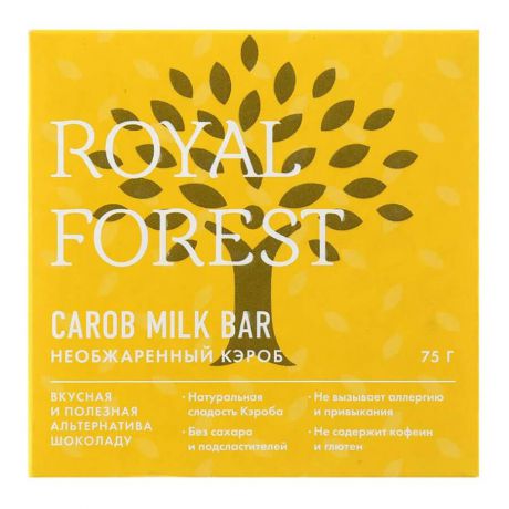 Шоколад из кэроба Royal Forest "Необжаренный кэроб" Carob milk bar