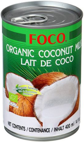 Органическое кокосовое молоко Foco, 10-12%, 400 мл