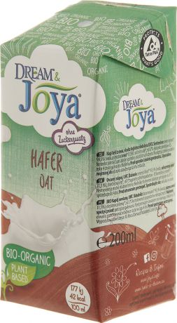 Растительное молоко JoyaOrganic Oat 0,8%, овсяное, ультрапастеризованное, 200 мл