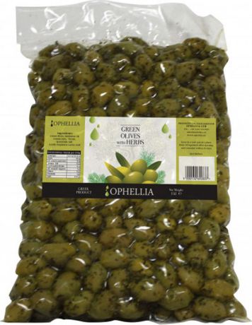 Овощные консервы Ophellia Jumbo Оливки зеленые Халкидики, 1 кг