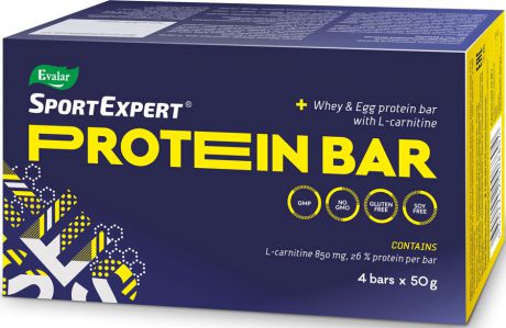 Батончик протеиновый SportExpert "Protein Bar", ванильно-карамельный, 4 шт x 50 г