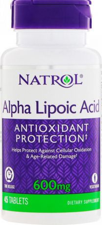 Антиоксидант Natrol Alpha Lipoic Acid 600 мг, 45 таблеток