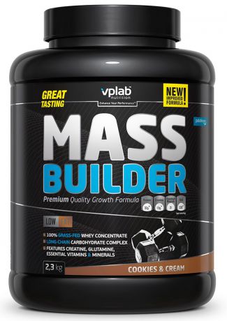 Гейнер VPLAB Nutrition Mass Builder, печенье и крем, 2,3 кг
