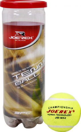 Мяч теннисный JOEREX JO602, желтый, 3