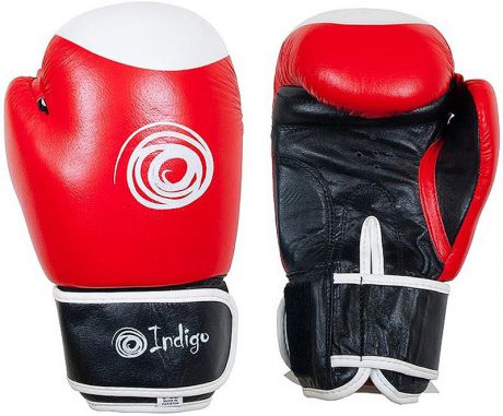 Боксерские перчатки Indigo, PS-789, красный, черный, белый, вес 14 унций