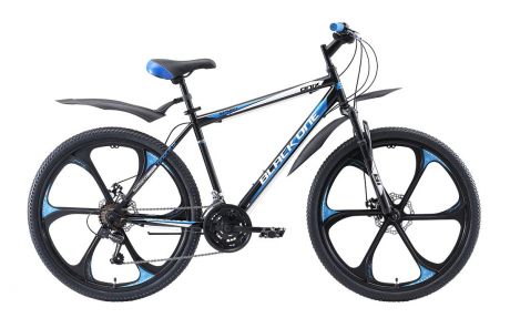 Велосипед Black One Onix 26 D FW, черный, голубой, серебристый