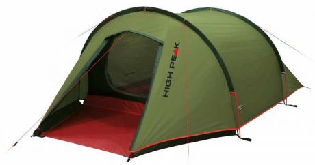 Палатка HIGH PEAK Kite 2, зеленый/красный, 140х330х90 см