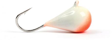 Мормышка вольфрамовая Asseri "Капля", с ушком, цвет: оранжевый, белый, диаметр 5 мм, вес 1,54 г, 5 шт