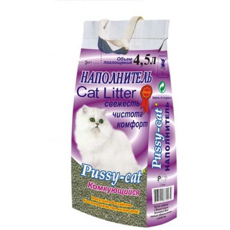 Наполнитель "Pussy-cat" для кошачьего туалета, комкующийся, 4,5 л