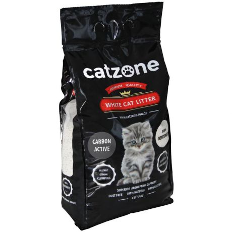 Наполнитель для кошачьих туалетов Catzone Active Carbon, бентонитовый, с активированным углем, 5 кг