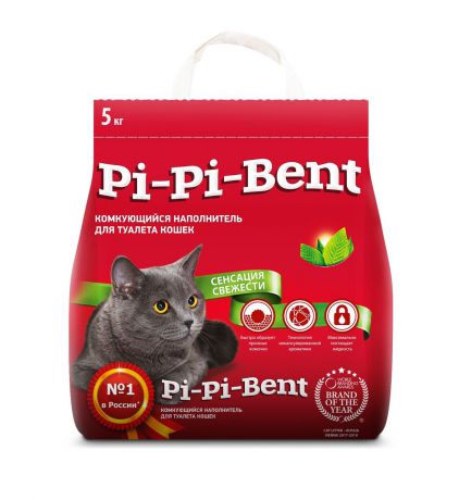 Pi-Pi-Bent Сенсация свежести комкующийся наполнитель (5 кг)