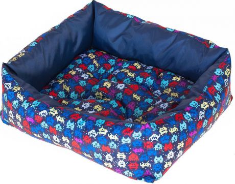 Лежак для собак Happy Puppy Пиксель, SHP-180073-2, синий, размер-M, 50 х 40 х 12 см